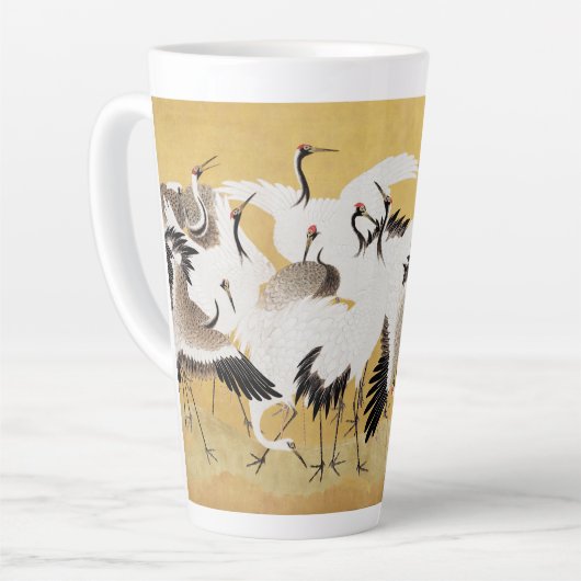 Japans kuddekranen  Vogelrijk Classic Latte Mok (Linkerhoek)