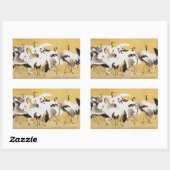 Japans kuddekranen  Vogelrijk Classic Rechthoekige Sticker (Vel)