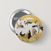 Japans kuddekranen Vogelrijk Classic Ronde Button 5,7 Cm (Voorkant /achterkant)