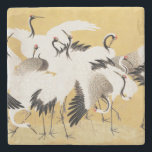 Japans kuddekranen  Vogelrijk Classic Stenen Onderzetter<br><div class="desc">Dit afbeelding is gebaseerd op de  schilderkunst van Ishida Yutei uit de 18e eeuw. Origineel publiek afbeelding van het Minneapolis Institute of Art.</div>