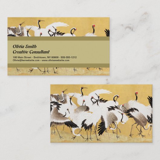 Japans kuddekranen  Vogelrijk Classic Visitekaartje (Voorkant / Achterkant)