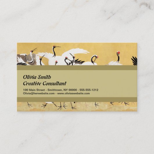 Japans kuddekranen  Vogelrijk Classic Visitekaartje (Voorkant)