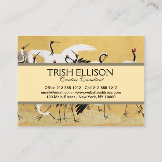 Japans kuddekranen  Vogelrijk Classic Visitekaartje (Achterkant)