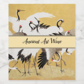 Japans kuddekranen Vogelrijk Classic Wijn Etiket (Enkel label)