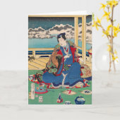 Japans Kunst aangepaste wenskaart Kaart (Gele Bloem)