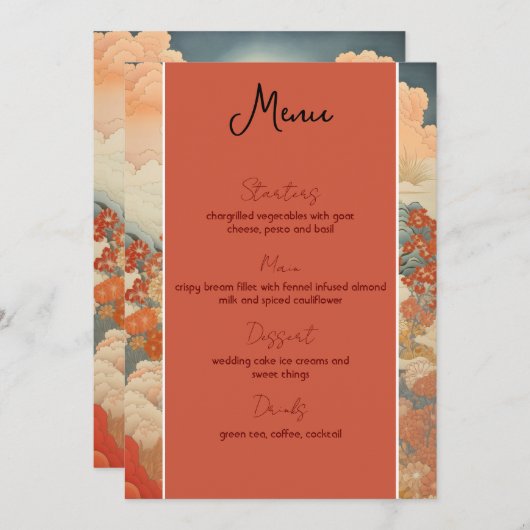  Japans kunst bruiloft menu (Voorkant / Achterkant)