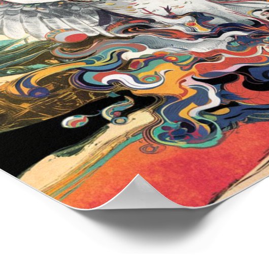 Japans Kunst Geïnspireerd Vogelmuur Poster (Hoek)