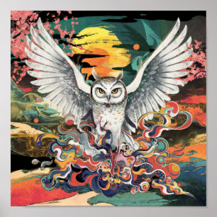 Japans Kunst Geïnspireerd Vogelmuur Poster