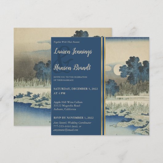 Japans Kunst Huwelijksuitnodiging Kaart (Voorkant / Achterkant)