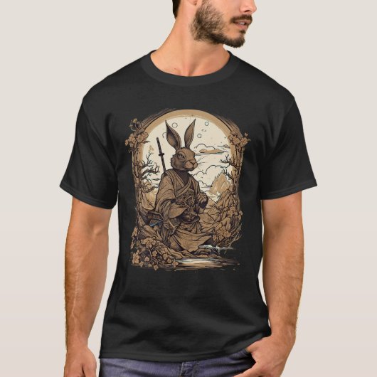  Japans Kunst Samurai Konijn T Shirt (Voorkant)