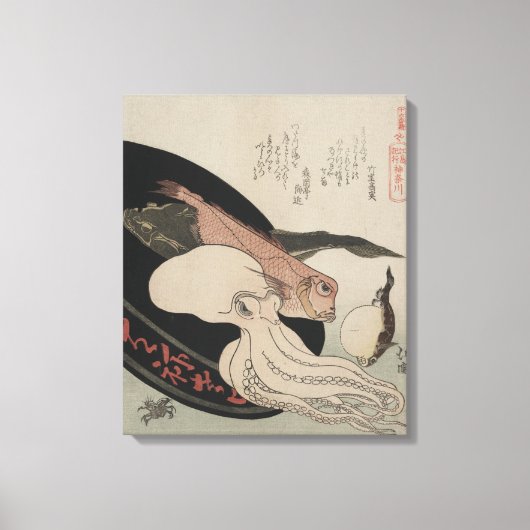 Japans  Kunst Vis en zeevruchten Bounty Canvas Afdruk (Voorkant)