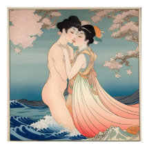 Japans kunst, zijden papier schilderen, liefhebbe