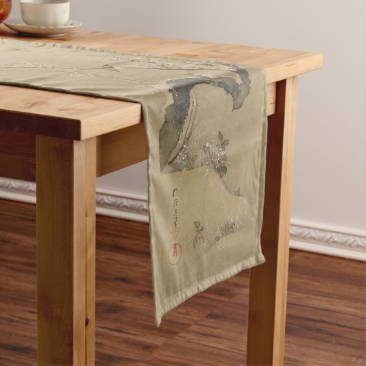 Japans kunstlijstrunner korte tafelloper (Voorbeeld)