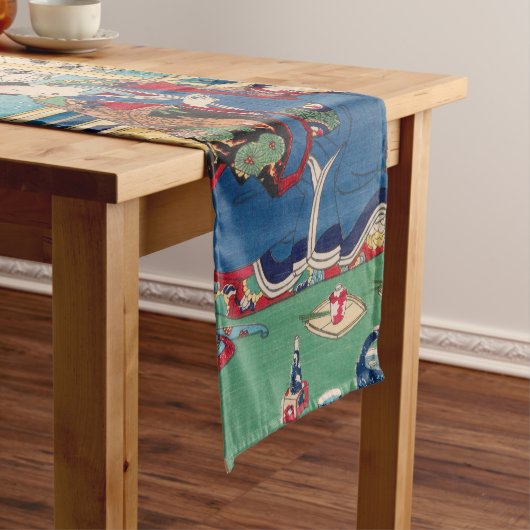 Japans kunstlijstrunner korte tafelloper (Voorbeeld)