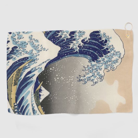 japans kunstoceaanlandschap grote golf golfhanddoek (Horizontaal)