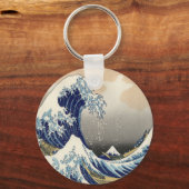 japans kunstoceaanlandschap grote golf sleutelhanger (Voorkant)