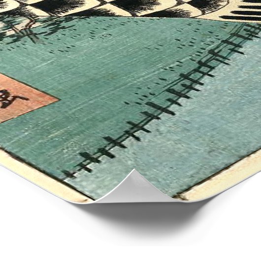  Japans kunstpapier — blauw Poster (Hoek)