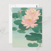  Japans kunstwerk: bloeiende waterlellen Briefkaart (Voorkant / Achterkant)