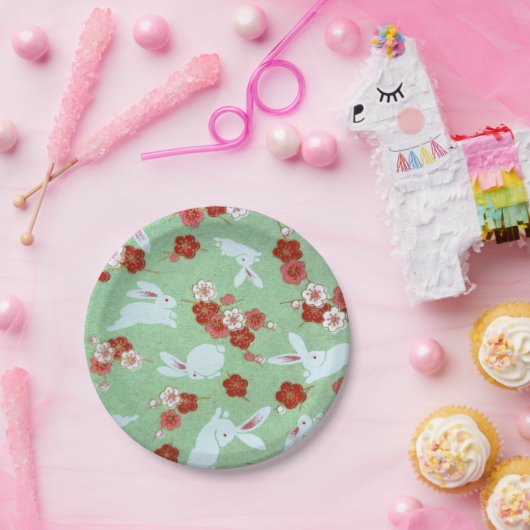 Japans kunstwerk: Bord van groendobber en konijnen (Feest)