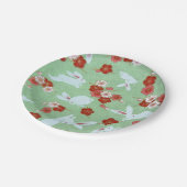 Japans kunstwerk: Bord van groendobber en konijnen (Gekanteld)