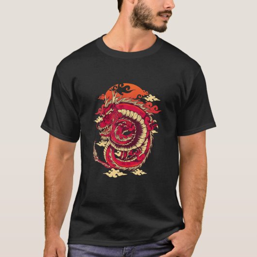 Japans kunstwerk Dragon Traditional Art Irezumi T-shirt (Voorkant)