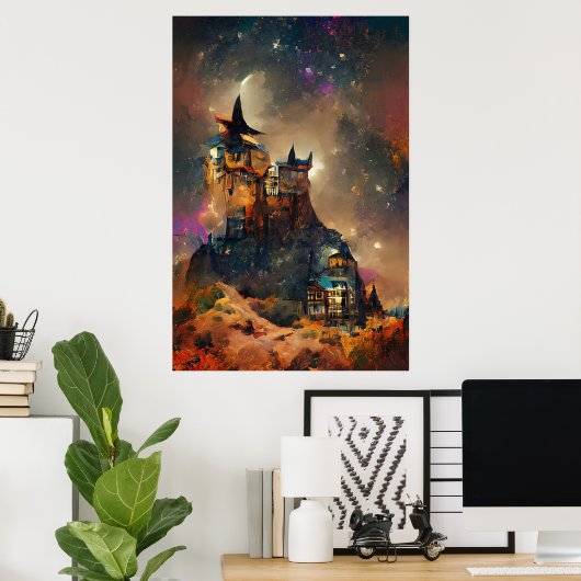Japans kunstwerk, Magic Castle, Fantasy Castle, Poster (Thuiskantoor)