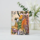  Japans kunstwerk met Geisha Briefkaart (Staand voorkant)