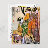  Japans kunstwerk met Geisha Briefkaart (Voorkant / Achterkant)