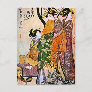  Japans kunstwerk met Geisha Briefkaart