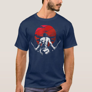 Japans kunstwerk Samurai - brandweerontwerp T-shirt