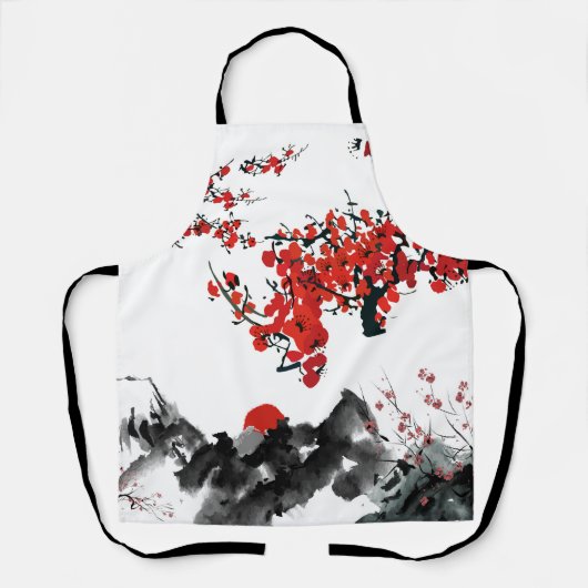 Japans landschap All-Over Print Schort (Voorkant)