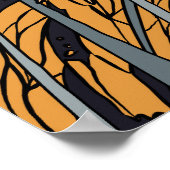 Japans  landschap bij nacht poster (Hoek)