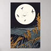 Japans landschap bij nacht poster (Voorkant)