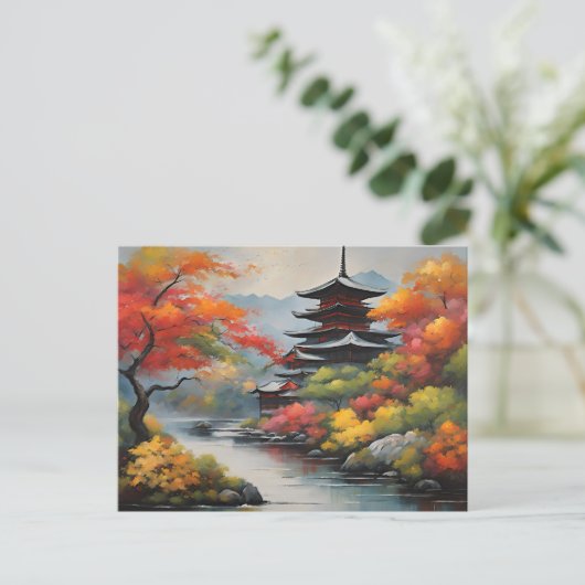 Japans landschap briefkaart (Staand voorkant)