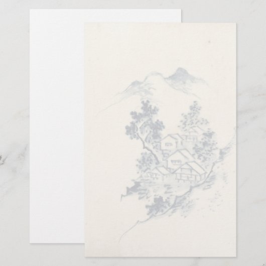 japans landschap briefpapier (Voorkant / Achterkant)