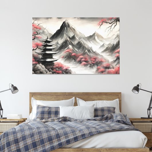 Japans landschap canvas afdruk (Insitu (Slaapkamer))