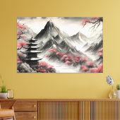 Japans landschap canvas afdruk (Insitu (Woonkamer))