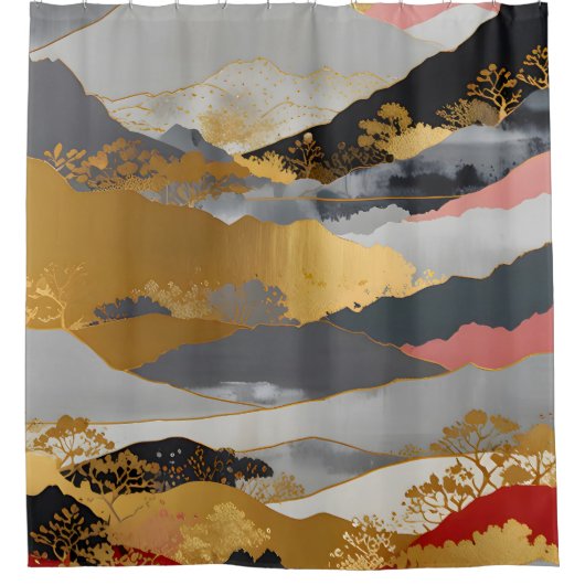 Japans landschap douchegordijn (Voorkant)