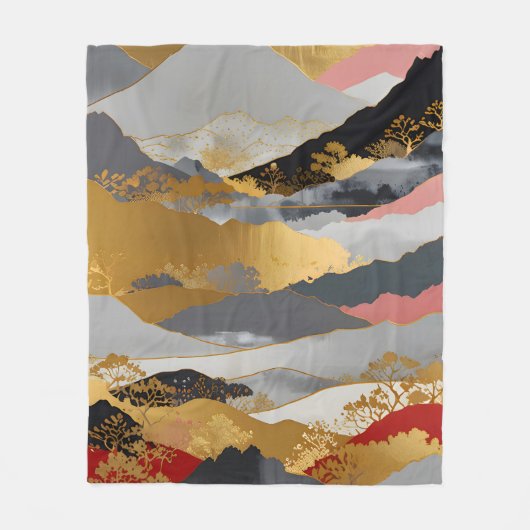 Japans landschap fleece deken (Voorkant)