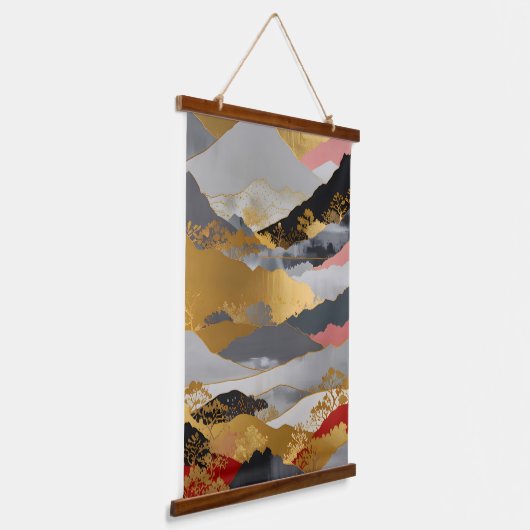 Japans landschap hangend wandkleed (Gebogen)