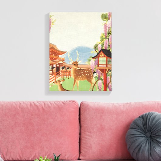 JAPANS LANDSCHAP | heilig hert van Nara | tempel Canvas Afdruk (Insitu (Woonkamer))