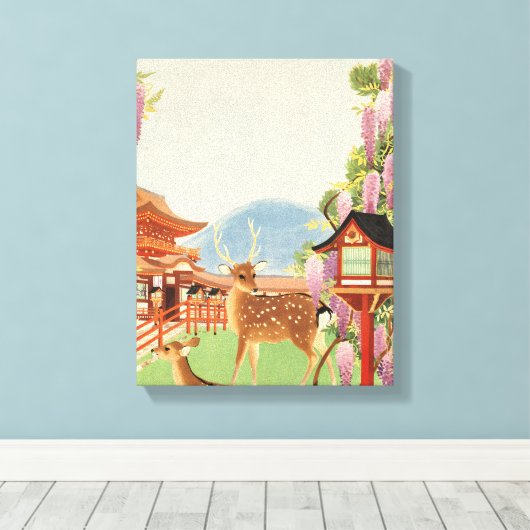 JAPANS LANDSCHAP | heilig hert van Nara | tempel Canvas Afdruk (Insitu (Houten vloer))