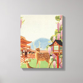 JAPANS LANDSCHAP | heilig hert van Nara | tempel Canvas Afdruk