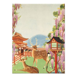 JAPANS LANDSCHAP | heilig hert van Nara | tempel Foto Afdruk