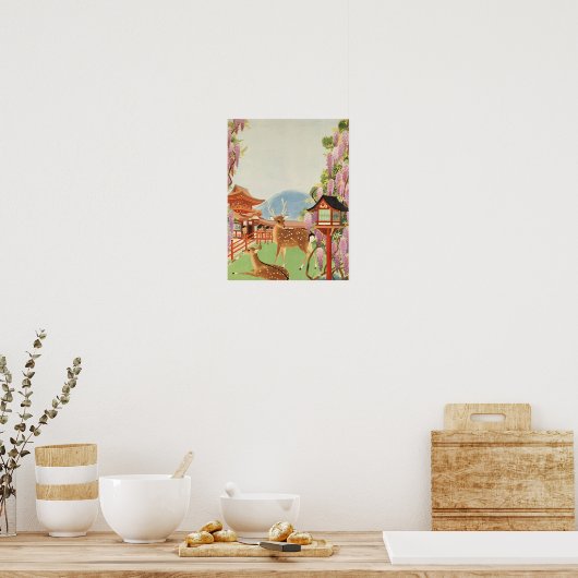 JAPANS LANDSCHAP | heilig hert van Nara | tempel Poster (Keuken)