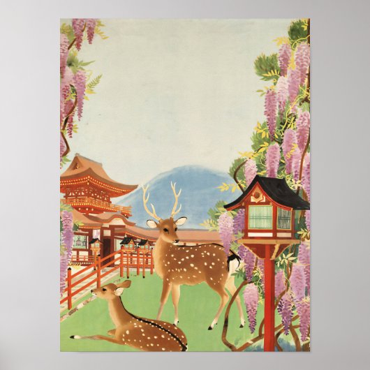 JAPANS LANDSCHAP | heilig hert van Nara | tempel Poster (Voorkant)
