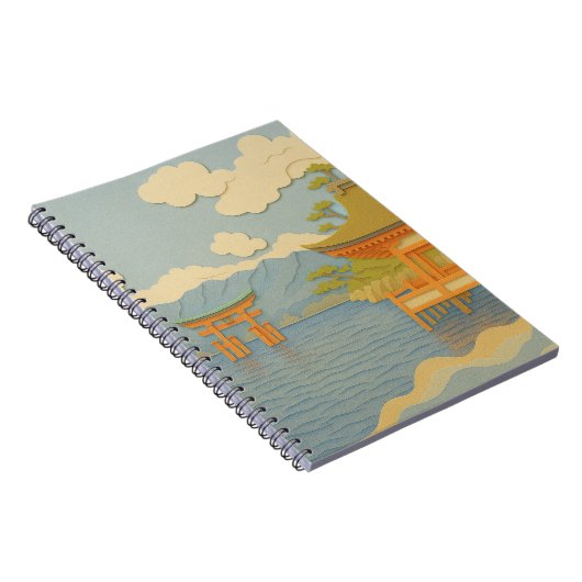 JAPANS LANDSCHAP | Itsukushima | papiersnijden Notitieboek (Rechterzijde)