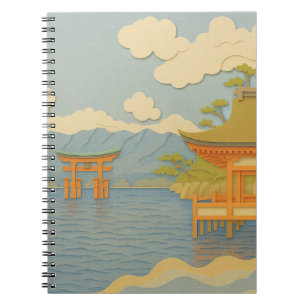 JAPANS LANDSCHAP   Itsukushima   papiersnijden Notitieboek