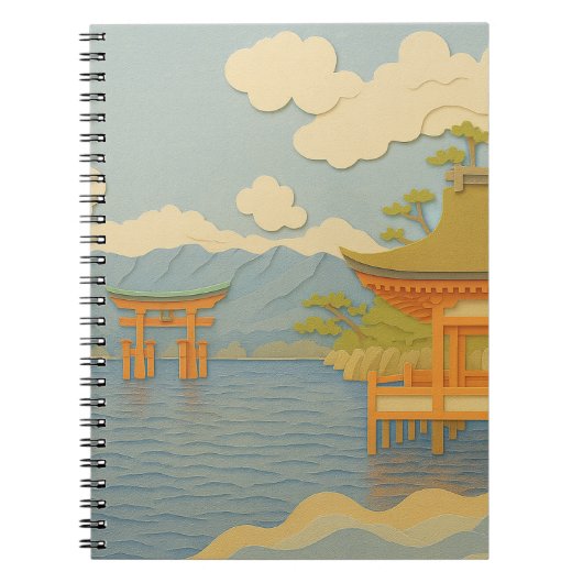 JAPANS LANDSCHAP | Itsukushima | papiersnijden Notitieboek (Voorkant)