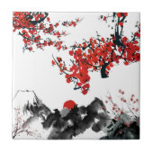 Japans landschap Keramische Tegel Tegeltje (Voorkant)